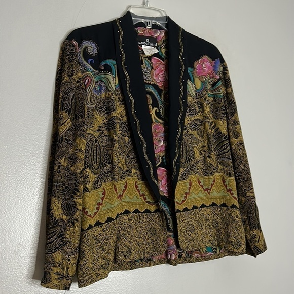 CL Carol little all over print single lapel blazer jacket women’s size 6 vintage - Picture 3 of 7
